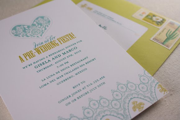 This adorable little invitation is perfect for the fiestathemed rehearsal 