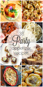38 Party Appetizer Recipes perfect for Christmas and holiday parties, football, tailgating and super bowl parties and more. Plus tips for staging the perfect cheese board and vegetable tray.