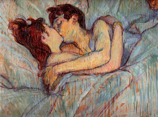 Анри де Тулуз-Лотре Henri Marie Raymond de Toulouse-Lautrec Monfa (1864 - 1901) 
«Поцелуй» (The Kiss, 1892)