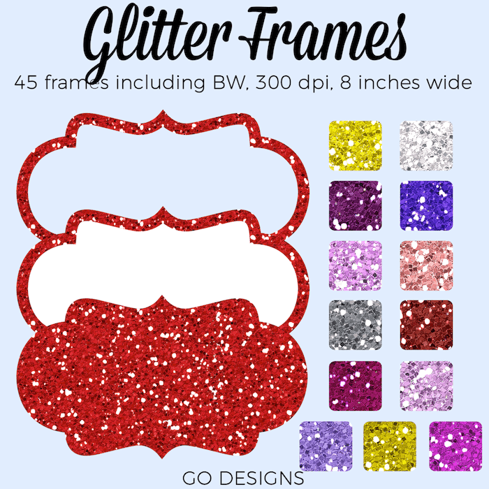 https://www.teacherspayteachers.com/Product/Glitter-Frames-Pink-Red-Purple-Silver-Gold-Frames-4268360