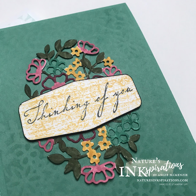 By Angie McKenzie for the Crafty Collaborations Paper Pumpkin Blog Hop; Click READ or VISIT to go to my blog for details! Featuring the inspiration from the Bouquet of Hope February 2021 Paper Pumpkin Kit using the Flowering Vines Dies, Tasteful Labels Dies and Woven Heirlooms Stamp Set by Stampin' Up!; #occasioncards #sympathycards #thinkingofyoucards #stamping #wovenheirloomsstampset #floweringvinesdies #tastefullabelsdies #stampinupdemo #januaryjune2021minicatalog #20202021annualcatalog  #20202022incolorsdesignerseriespaper #blendingbrushes #stencildiecuts #inspiredbypaperpumpkin #paperpumpkin #paperpumpkinbloghop #bouquetofhopefebruary2021kit #naturesinkspirations #makingotherssmileonecreationatatime #stampinup #coloringwithmarkers #handmadecards