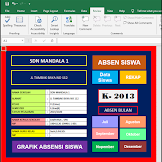 Aplikasi Ketidakhadiran Siswa Kurikulum 2013 Otomatis Siap Cetak
