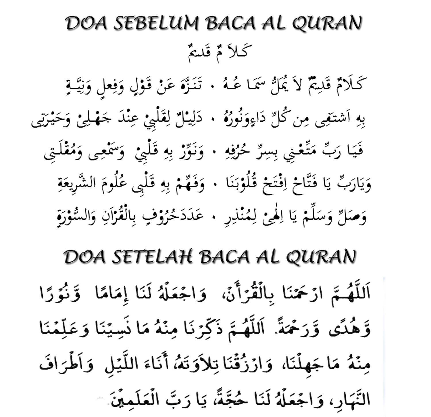 Doa Sebelum Dan setelah Baca Al-Quran