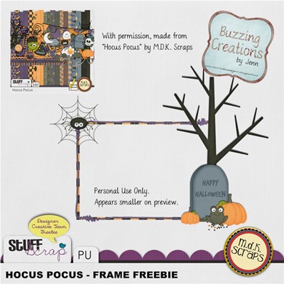 MDK Scraps - Hocus Pocus - Freebie Frame Preview