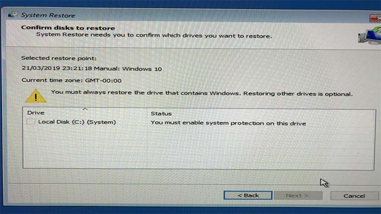 You Must Enable System Protection On This Drive – System Restore Error