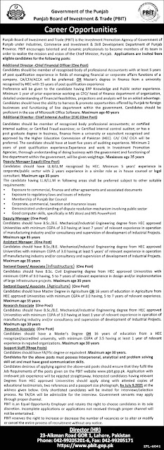 Punjab Board of Investment and Trade Jobs | nsjobads