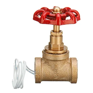 Vintage Steampunk 1/2 Inch Red Handle Stop Valve Light Switch With Wire For Water Pipe Lamp
