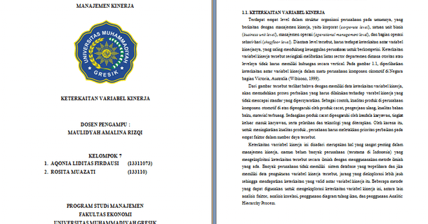 Contoh Makalah Manajemen Kinerja Tentang Keterkaitan 