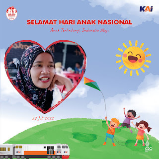 Twibbon Hari Anak Nasional Bersama KAI 2022, Desain Elegan dan estetik