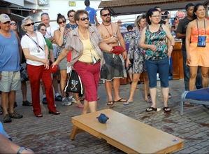 Barb Playing Bean Bag Toss