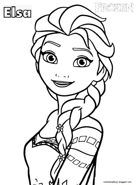 Dibujo de Elsa de FROZEN para colorear y pintar