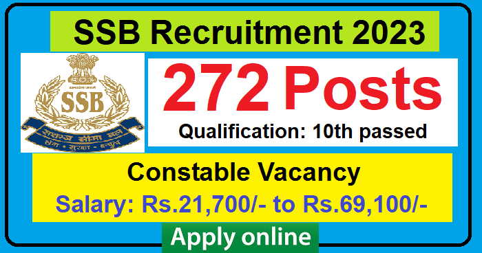 Sashastra Seema Bal Recruitment - 272 Vacancy