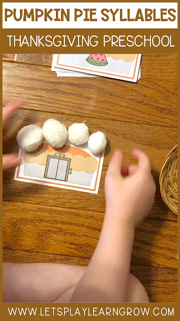 Pumpkin Pie Syllables Thanksgiving Counting Activity