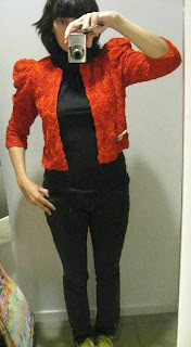 H&M garden collection red jacket @ Fashion Herald