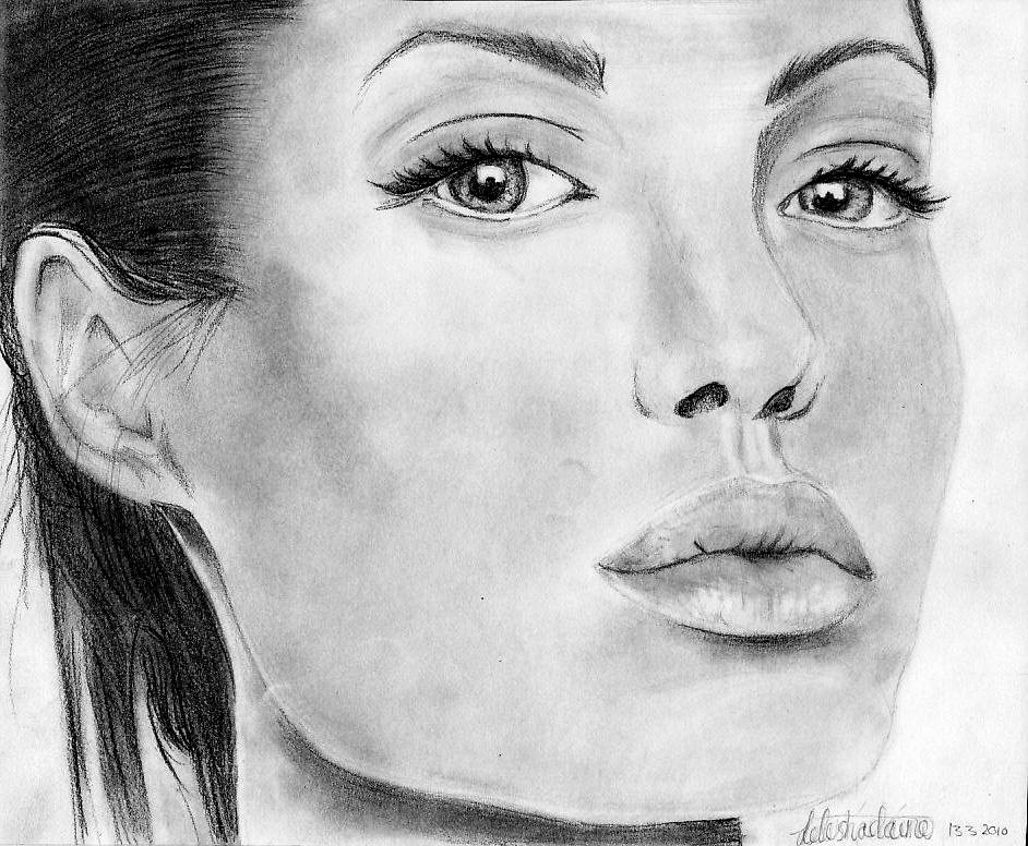 This drawing i did of Angelina Jolie is one of my favourts she has such big