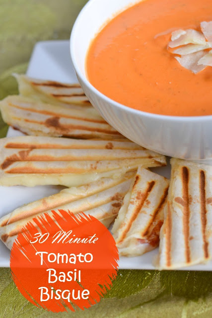 30-minute tomato basil bisque #soups #recipes #tomatosoup