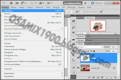 nouveau projet sur photoshop