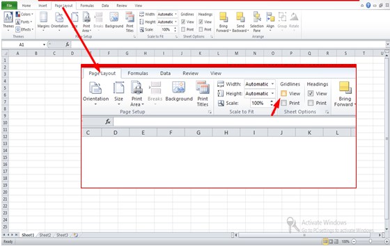 Cara Menghilangkan Garis Di Excel Melalui Menu Page Layout