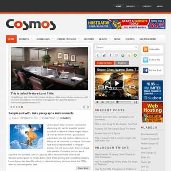 Cosmos blogger template. pagination for blogger ready. magazine style template blog. image slider template blog