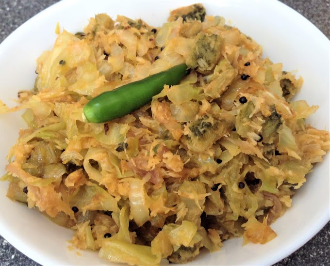 Bitter gourd and Cabbage Poriyal (dry curry)