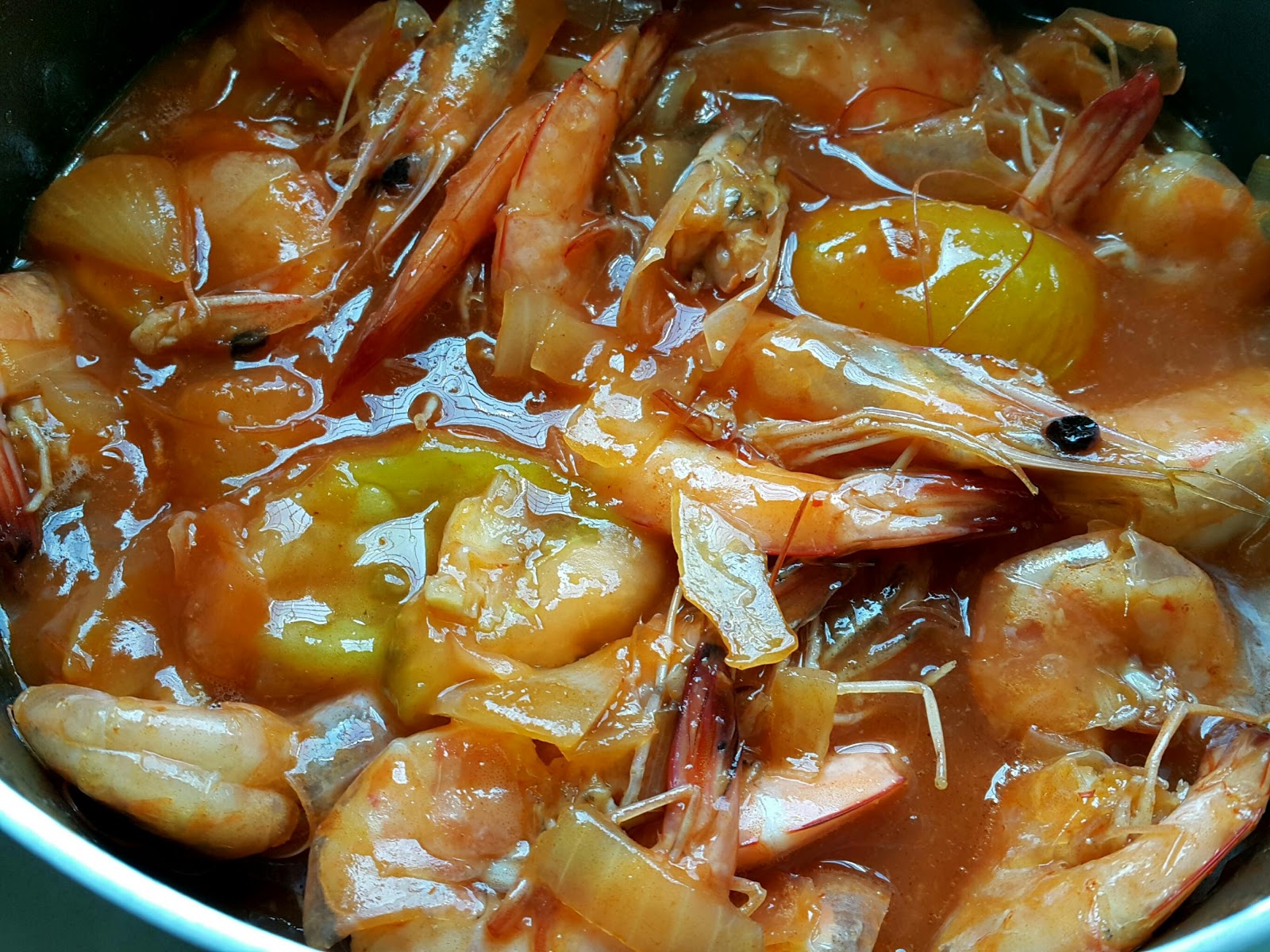 Cerita Yna: Resepi Udang Masak Sos Paling Simple