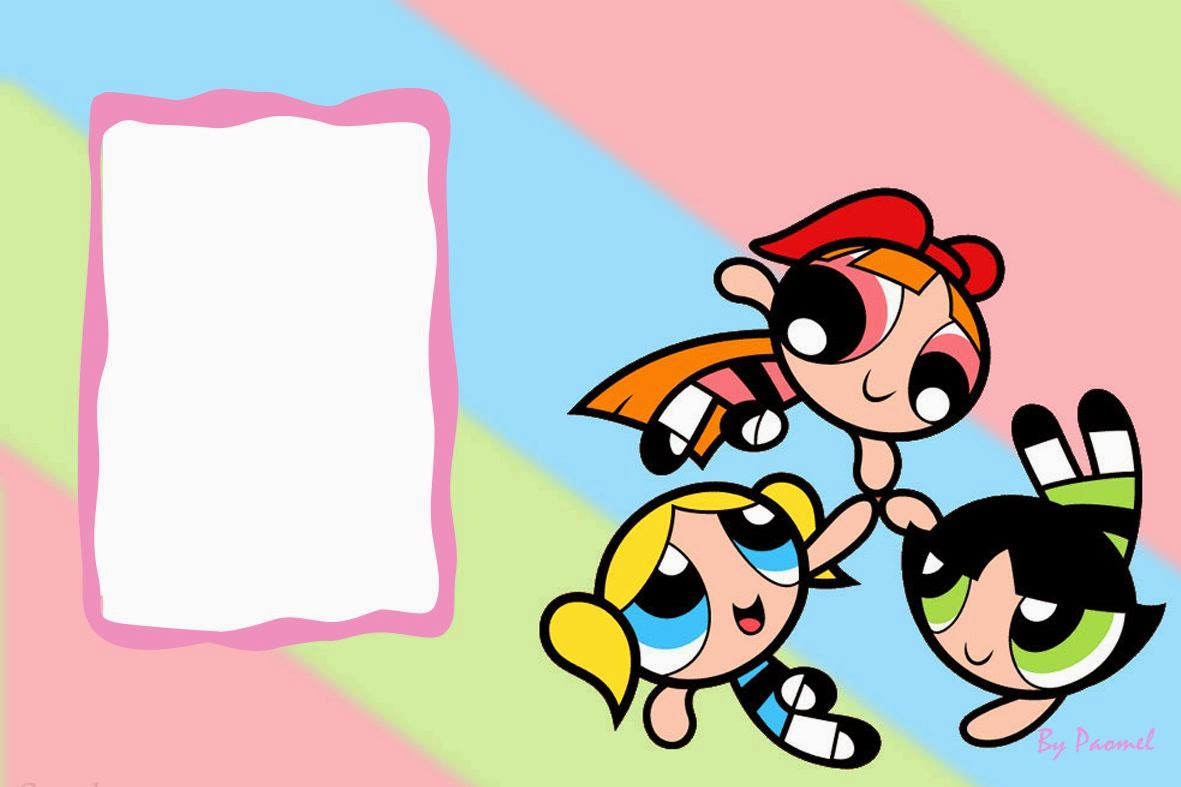 powerpuff girls free printable frames cards or invitations oh my fiesta for geeks