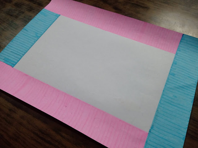 Border with pink blue highlighter