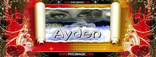 cover of name Ayden , Romantic cover facebook with name Ayden