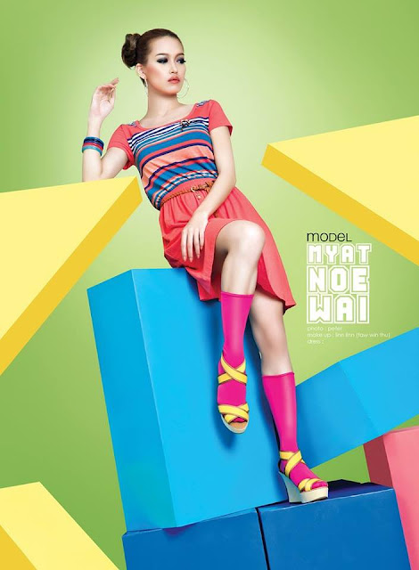 myat noe wai with modern fashion