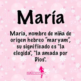 Qué significa el nombre maría