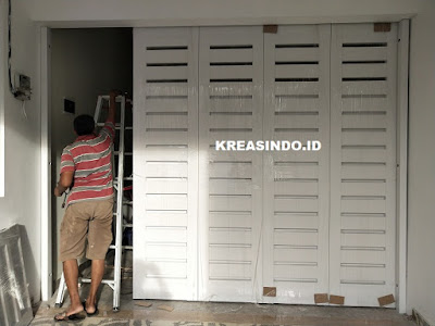 Pintu Garasi Besi pesanan Bpk Eko di Taman Manggis Permai Depok