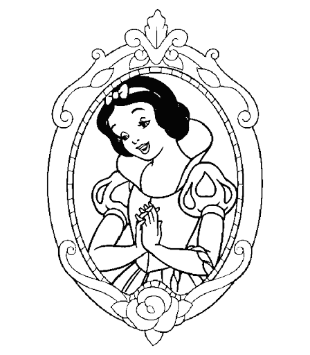 Snow White mirror coloring page 2