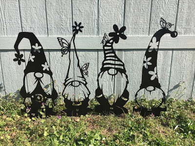 Metal yard gnomes