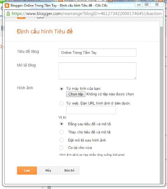 Hướng Dẫn Xóa Tiện Ích Tiêu Đề Trang Blogger (blogspot)