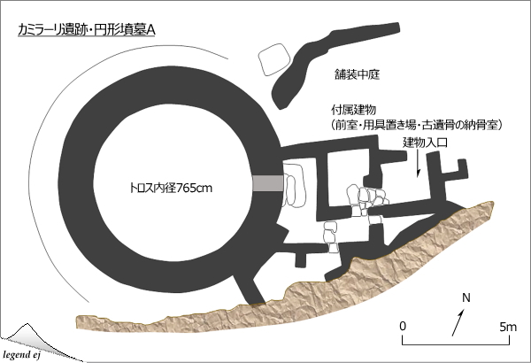 ミノア文明・カミラーリ遺跡・円形墳墓Aプラン図 Circular Tomb A-Plan, Kamilari／(C)legend ej