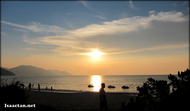 Beautiful sunset seen from the beaches of Hard Rock Hotel Penang