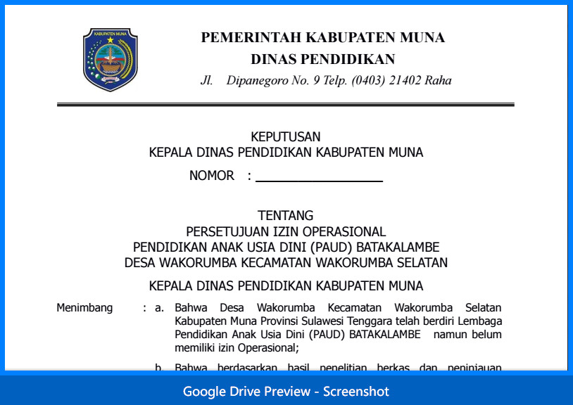 Contoh Surat Permohonan Izin Operasional Sekolah PAUD  Wiki Edukasi 