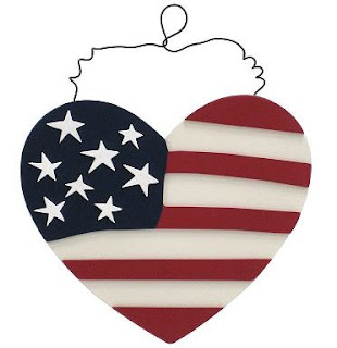 American Flag Heart Decor