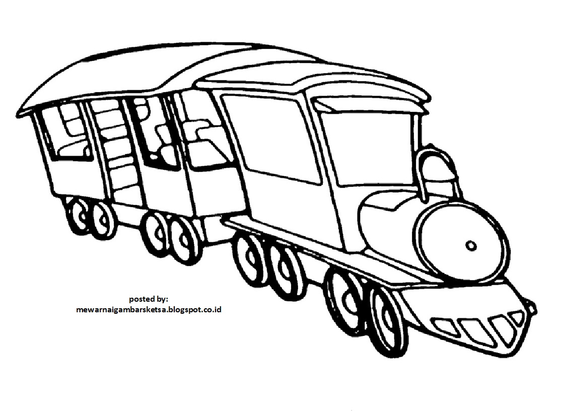 Mewarnai Gambar Mewarnai Gambar Sketsa Kereta Api 2