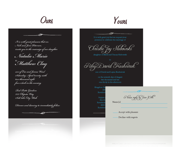 This simple wedding invitation is one of our most popular