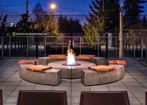 Outdoor furniture unique fireplace from Sticks+Stones