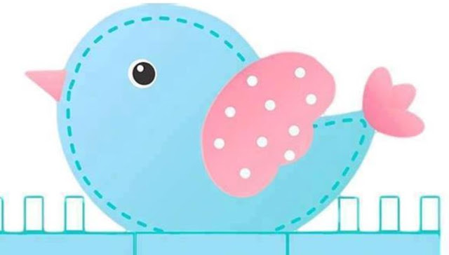 Pink and Light Blue Bird Free Printable Box.