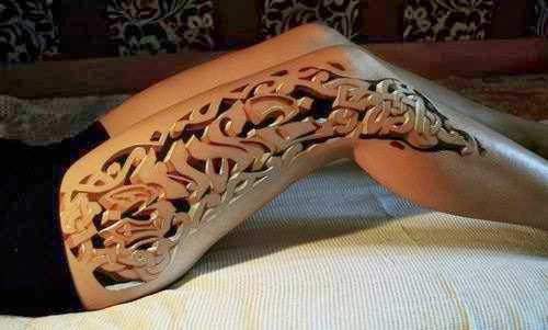 Awesome 3D leg Tattoo!