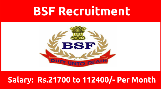 BSF Recruitment 2020 Notification