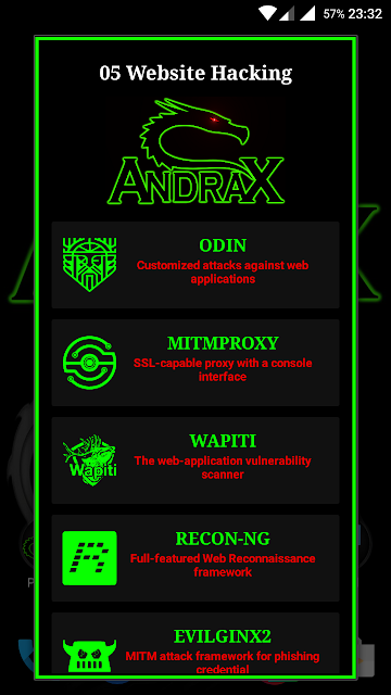 andrax odin MitmProxy wapiti