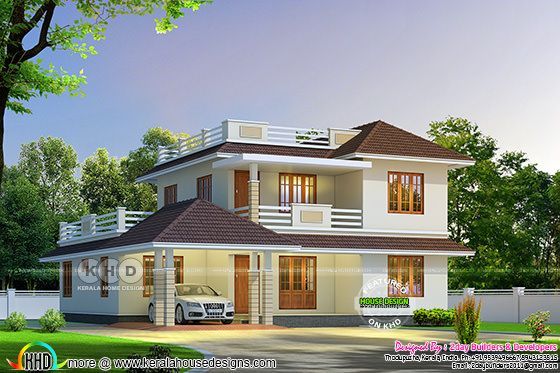 Cute sloping roof house 2680 square feet