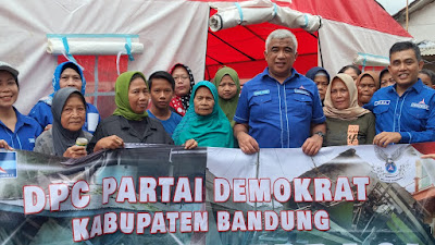 25 Rumah di Margahayu Dilalap Sijago Merah, Partai di Kab Bandung Besutan AHY Ini Selalu Gercep Berikan Bantuan