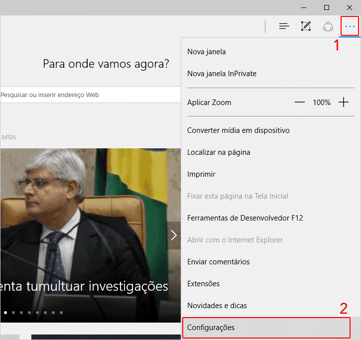 localizar a versão do Microsoft Edge