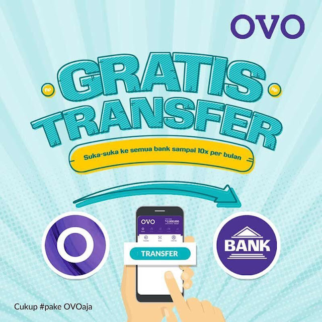 #OVO - #Promo GRATIS Transfer Suka Suka Antar Bank Hingga 10 Kali / Bulan