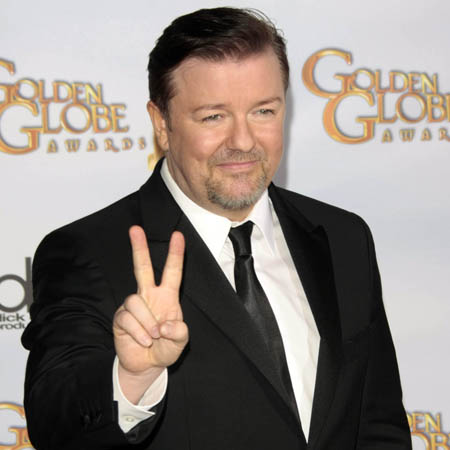 ricky gervais easter card. Ricky Gervais Golden Globes